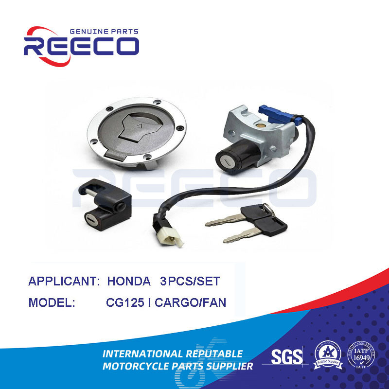 Kit de interruptor de motocicleta Reeco de calidad OE (interruptor de encendido, tapa del tanque de combustible, bloqueo de manija...) para Honda Cg125 I, juego de 2 ventiladores de carga