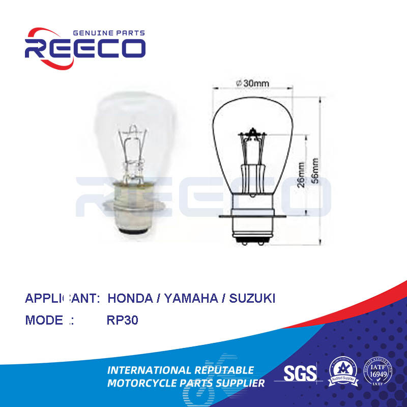 ReeCo OE Calidad Bulbo de motocicleta RP30 para Honda Yamaha Suzuki Bajaj TVS