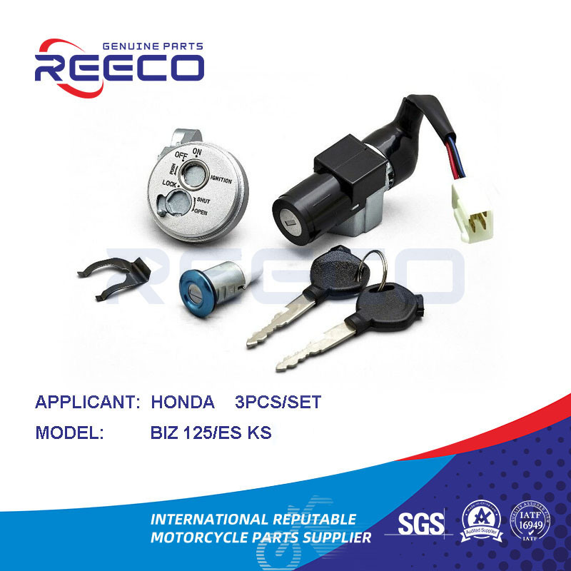 Kit de interruptor de motocicleta Reeco de calidad OE (interruptor de encendido, tapa del tanque de combustible, bloqueo de manija...) para Honda Biz 125 Es Ks Juego de 3 piezas